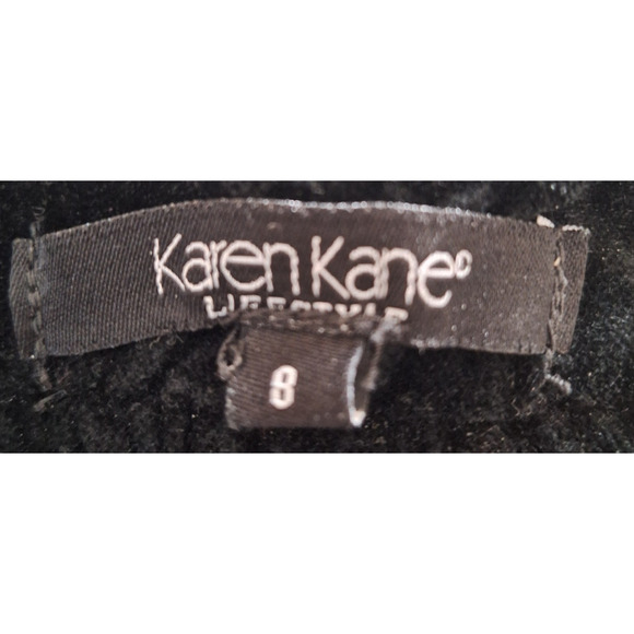 Karen Kane Lifestyle Women 8 Black Velvet Made in U.S.A. Straight Leg Pants - Picture 4 of 6